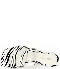 Azalea Wang Ophiel Zebra Print Calf Hair Ball Heel Slide Sandals