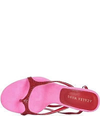 Azalea Wang Otrisse Snake Print Ankle Wrap Thong Dress Sandals