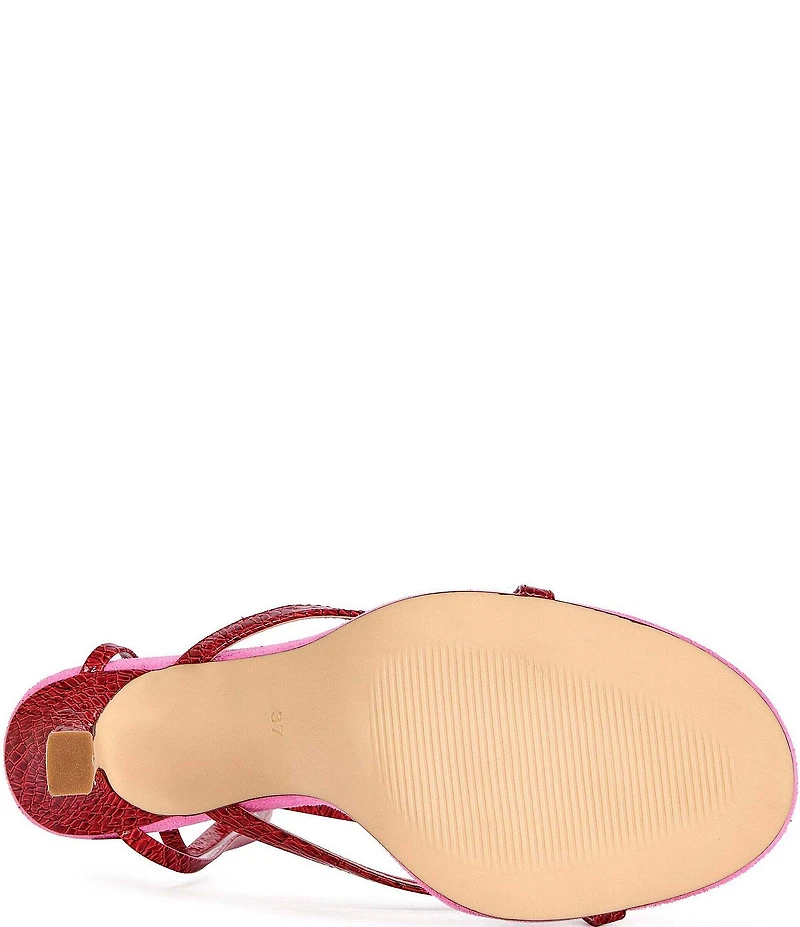 Azalea Wang Otrisse Snake Print Ankle Wrap Thong Dress Sandals