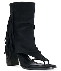 Azalea Wang Paco Fringed Sandal Booties