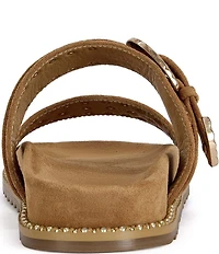 Azalea Wang Pallas Studded Buckle Strap Slide Sandals