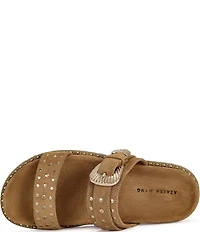 Azalea Wang Pallas Studded Buckle Strap Slide Sandals