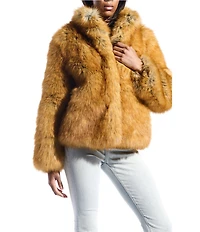 Azalea Wang Pandifox High Funnel Neck Faux Fur Zip Front Jacket