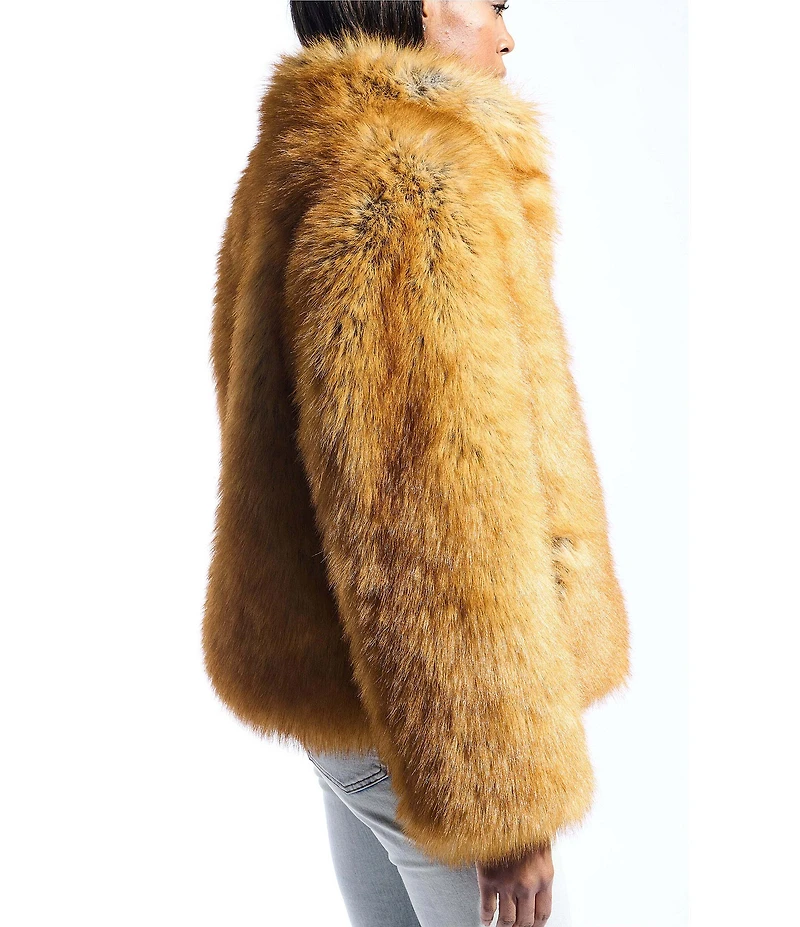 Azalea Wang Pandifox High Funnel Neck Faux Fur Zip Front Jacket