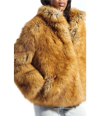 Azalea Wang Pandifox High Funnel Neck Faux Fur Zip Front Jacket