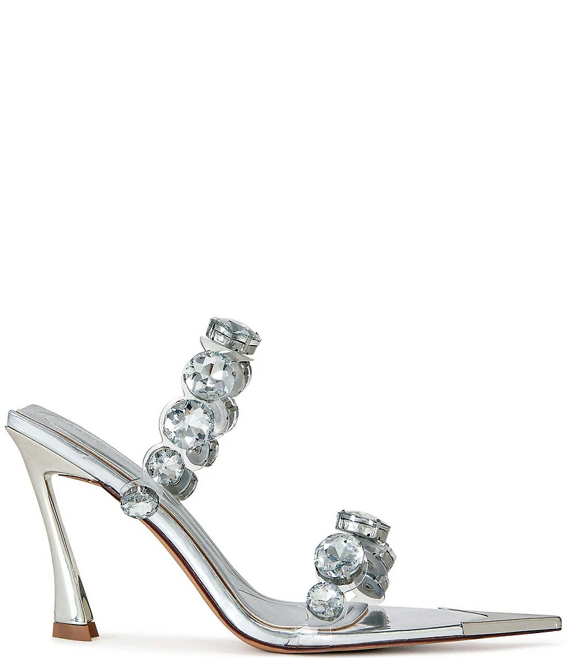 Azalea Wang Paolina Oversized Jewel Ornamented Dress Slide Sandals