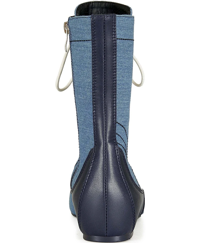 Azalea Wang Passer Denim Lace Up High Top Sneakers