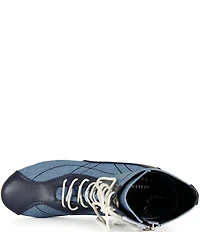 Azalea Wang Passer Denim Lace Up High Top Sneakers