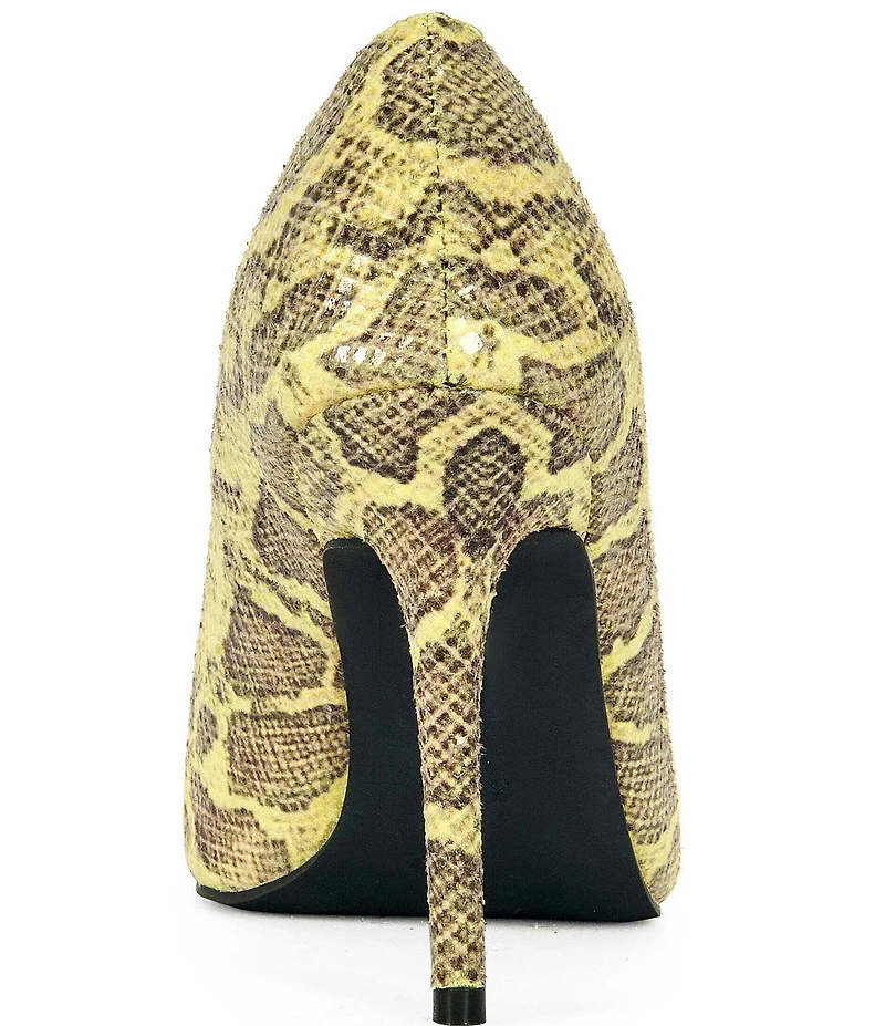 Azalea Wang Patricc Snake Print Pointed Toe Pumps