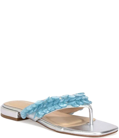 Azalea Wang Pearlia Paillette Thong Flat Sandals