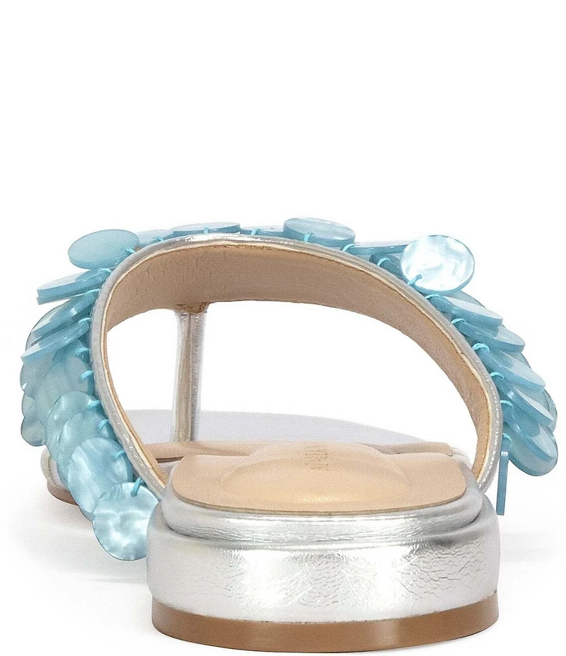 Azalea Wang Pearlia Paillette Thong Flat Sandals