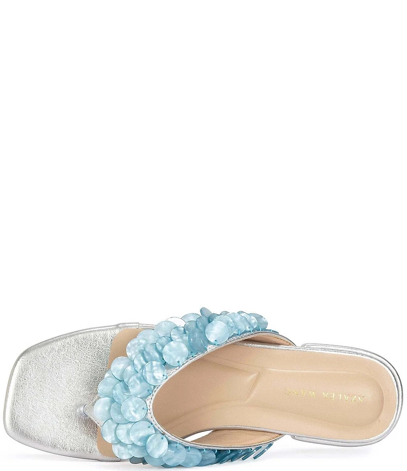 Azalea Wang Pearlia Paillette Thong Flat Sandals