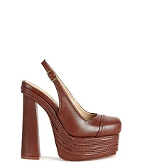 Azalea Wang Peggy Slingback Block Heel Platform Pumps