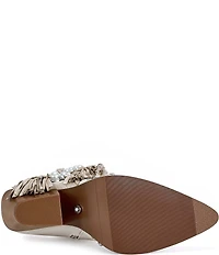 Azalea Wang Pelagius Studded Pearl Embellished Fringe Western Boots