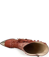 Azalea Wang Pelagius Studded Fringe Western Boots