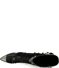 Azalea Wang Pelagius Studded Mixed Fringe Western Boots