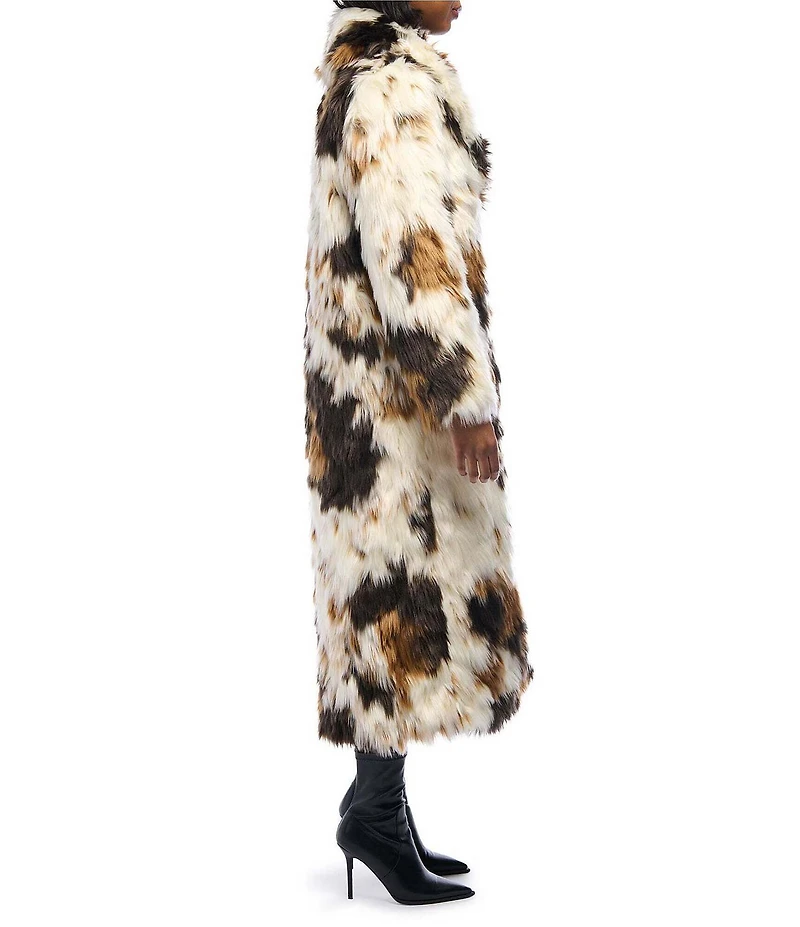Azalea Wang Penelope Faux Fur Animal Collared Wrap Coat