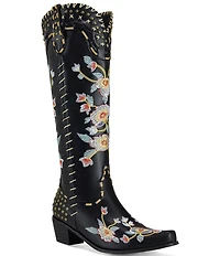 Azalea Wang Phineas Flower Embroidery Western Boots
