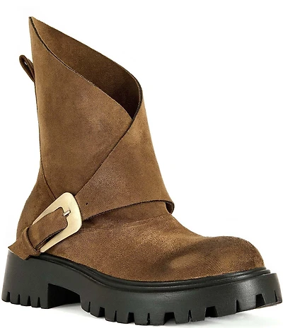 Azalea Wang Phrixus Asymmetrical Shaft Moto Mid Boots