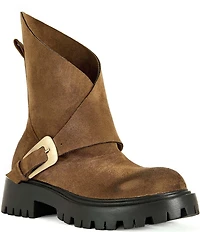 Azalea Wang Phrixus Asymmetrical Shaft Moto Mid Boots