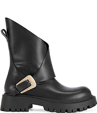 Azalea Wang Phrixus Asymmetrical Shaft Moto Mid Boots