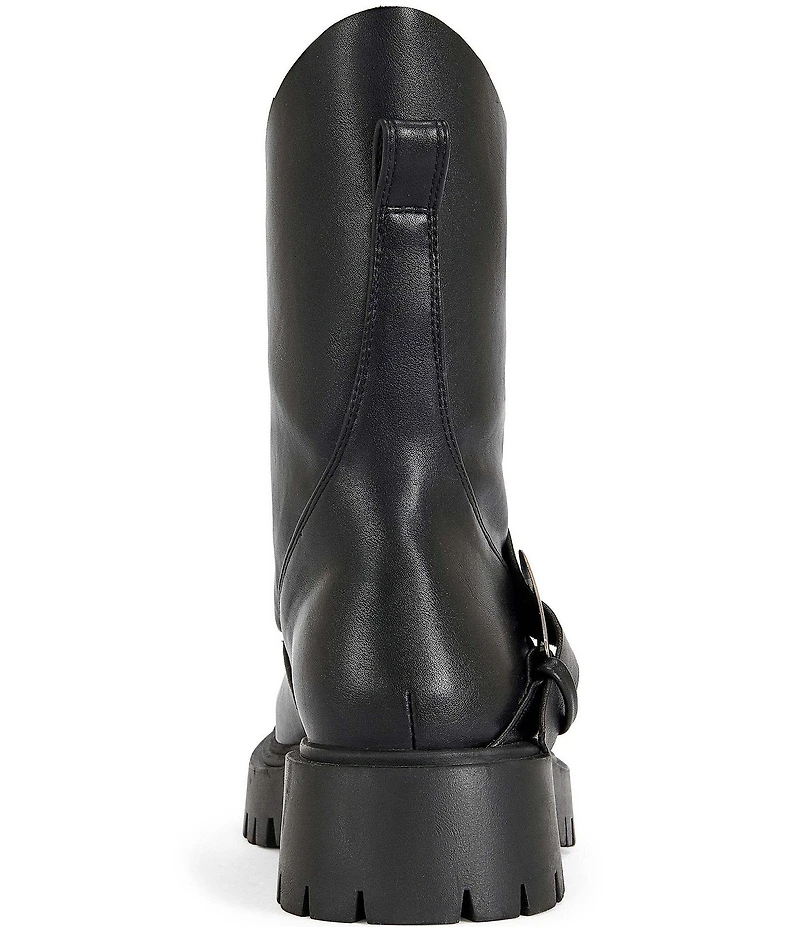 Azalea Wang Phrixus Asymmetrical Shaft Moto Mid Boots