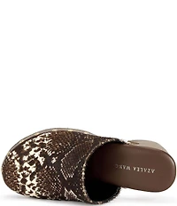 Azalea Wang Picard Snake Print Calf Hair Platform Block Heel Mules