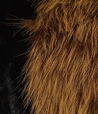 Azalea Wang Plus Size Chiara Brown Faux Fur High Collared Bolero Jacket