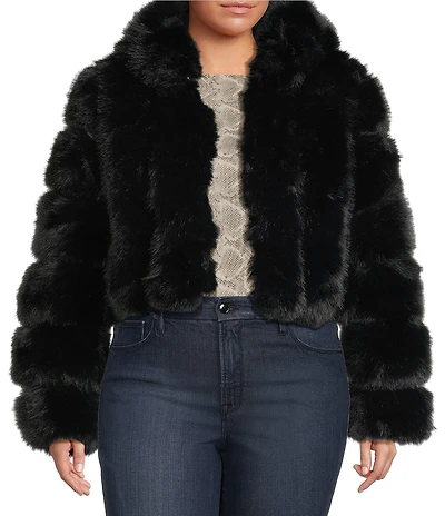 Azalea Wang Plus Size Jolene Faux Fur Hooded Filled Jacket