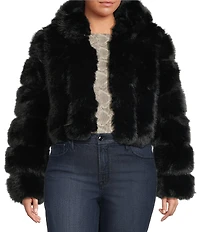 Azalea Wang Plus Size Jolene Faux Fur Hooded Filled Jacket