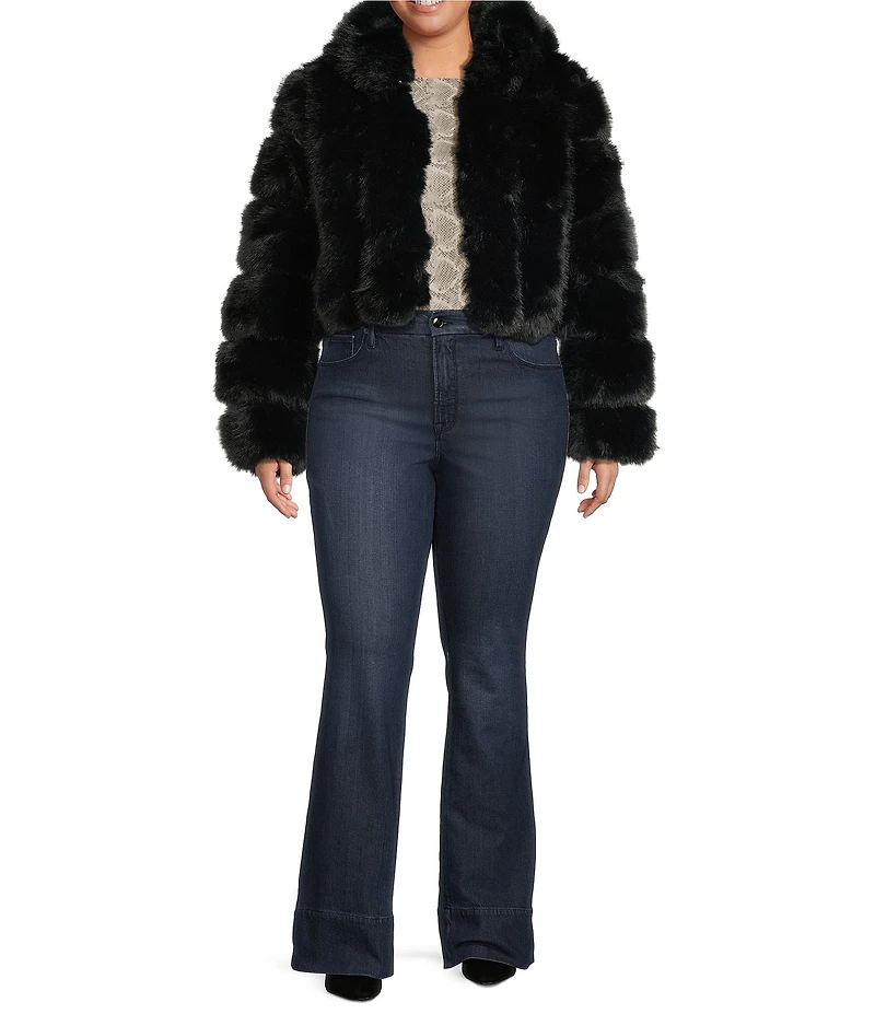 Azalea Wang Plus Size Jolene Faux Fur Hooded Filled Jacket