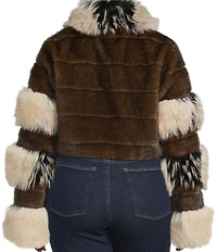 Azalea Wang Plus Size Portia Faux Fur Collared Filled Jacket