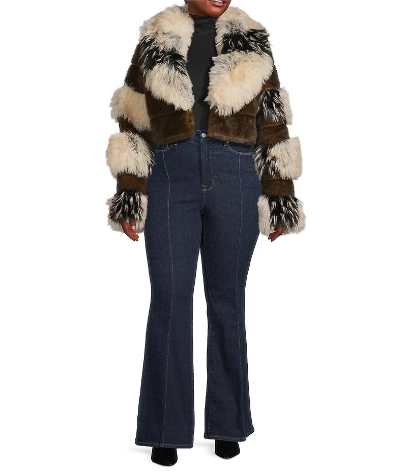 Azalea Wang Plus Size Portia Faux Fur Collared Filled Jacket