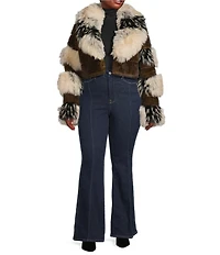 Azalea Wang Plus Size Portia Faux Fur Collared Filled Jacket