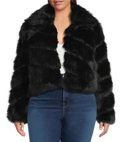 Azalea Wang Plus Size Tumi Faux Fur Collared Filled Jacket