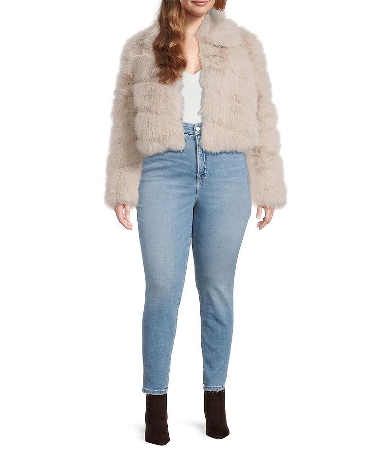 Azalea Wang Plus Size Tumi Faux Fur Collared Filled Jacket