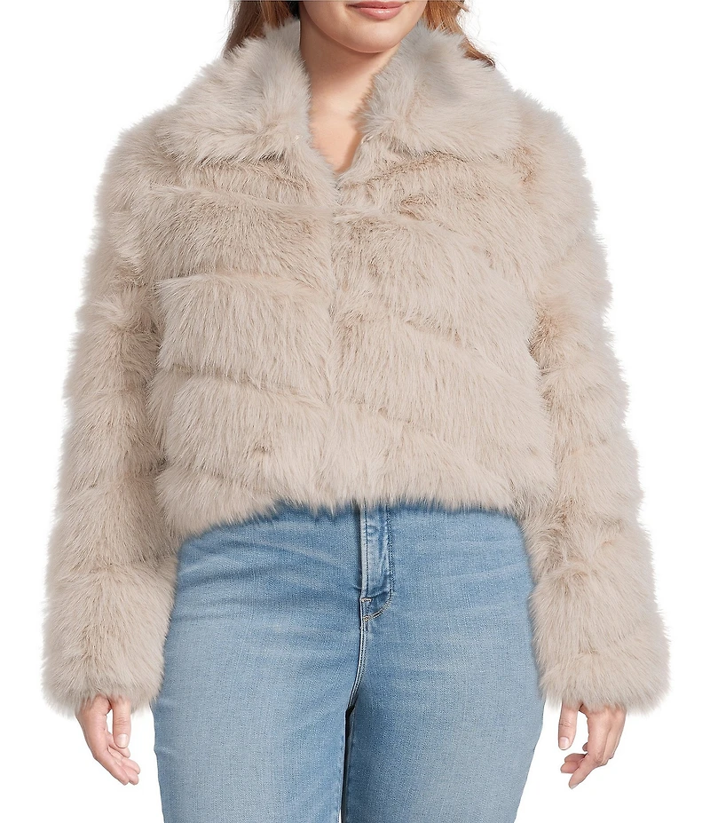 Azalea Wang Plus Size Tumi Faux Fur Collared Filled Jacket