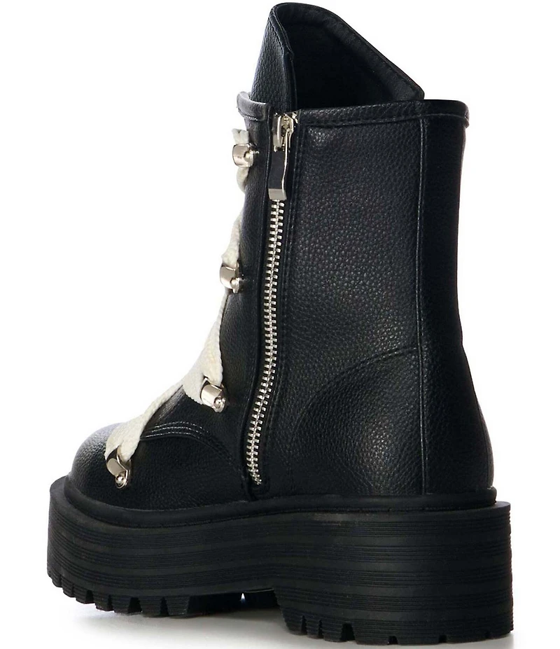 Azalea Wang Pollux Oversized Lace Platform Combat Booties