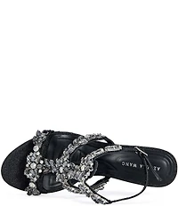 Azalea Wang Porceline Jeweled Sculpted Wedge Dress Sandals