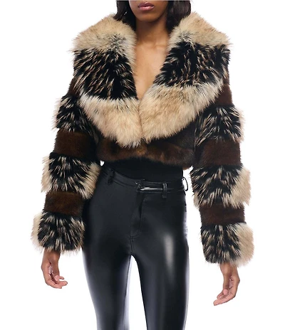 Azalea Wang Portia Faux Fur Collared Filled Jacket