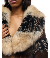 Azalea Wang Portia Faux Fur Collared Filled Jacket