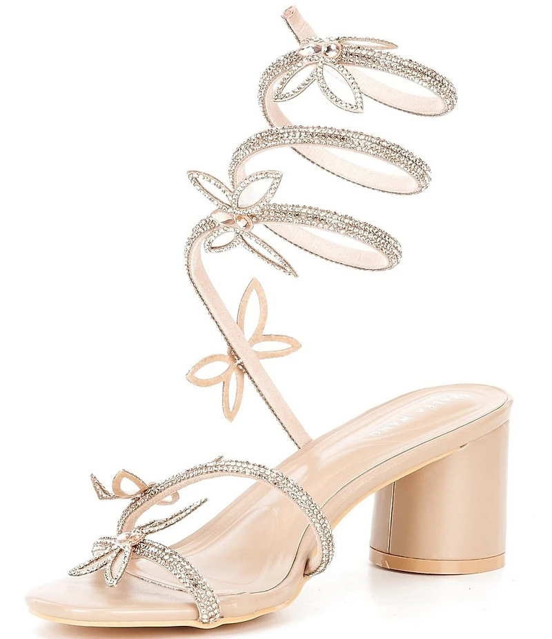 Azalea Wang Quinton Butterfly Ornamented Ankle Wrap Dress Sandals