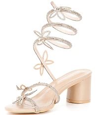 Azalea Wang Quinton Butterfly Ornamented Ankle Wrap Dress Sandals