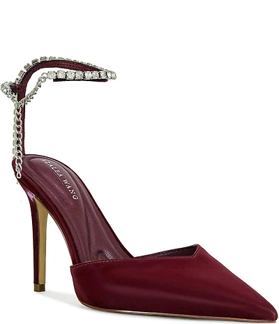 Azalea Wang Rabindra Rhinestone Ankle Bracelet Dress Pumps