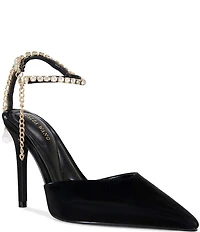 Azalea Wang Rabindra Rhinestone Ankle Bracelet Dress Pumps