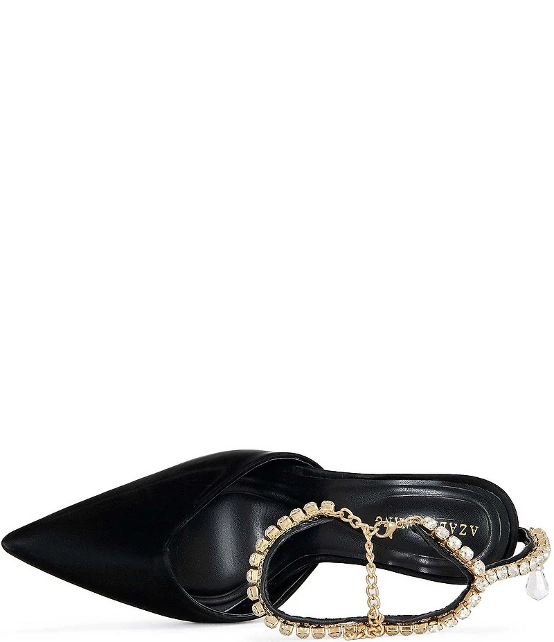 Azalea Wang Rabindra Rhinestone Ankle Bracelet Dress Pumps