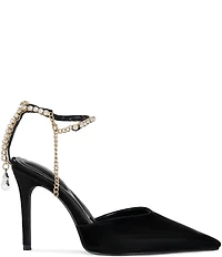 Azalea Wang Rabindra Rhinestone Ankle Bracelet Dress Pumps