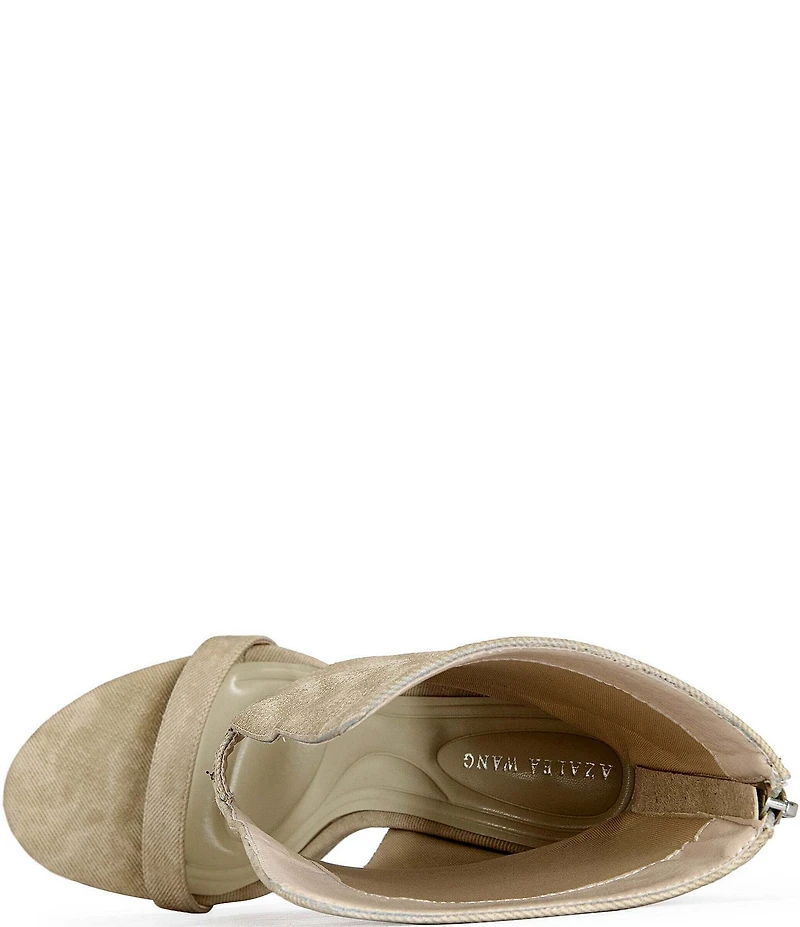 Azalea Wang Raffaello Sculpted Wedge Mid Calf Open Toe Booties