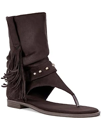 Azalea Wang Rainer Fringed Slouch Thong Sandals