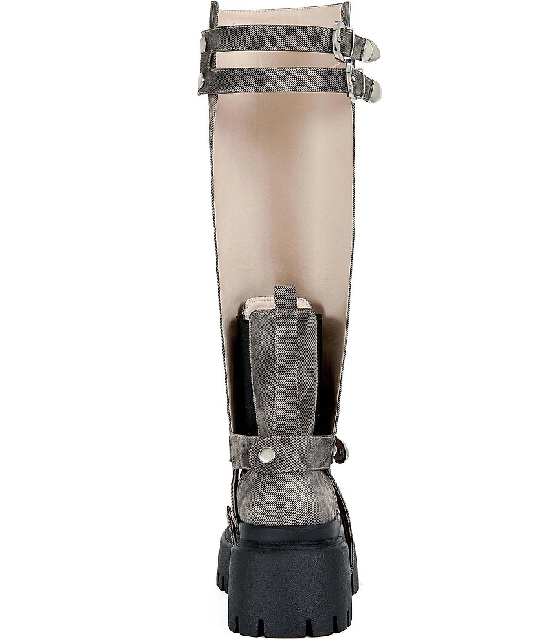 Azalea Wang Rampage Distressed Open Back Moto Boots